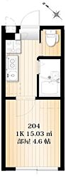 AZEST-RENT桜上水 1Kの間取図画像