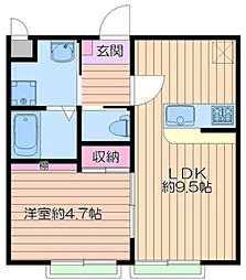 Capitol 1階1LDKの間取り