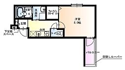 JR片町線(学研都市線) 鴻池新田駅 徒歩6分の賃貸アパート 1階1Kの間取り