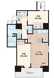 ザ・パークハウスアーバンス東五反田 14階2LDKの間取り