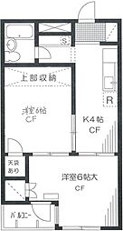 グリーンハイツ本郷 3階2Kの間取り