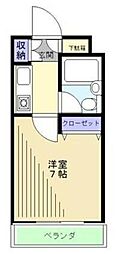パークテラス塩焼 1Kの間取図画像
