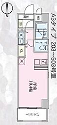 エクセルピア羽田3番館 ワンルームの間取図画像