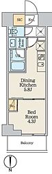 クレアティフ本所吾妻橋 1DKの間取図画像