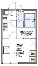レオパレスHINODE 1Kの間取図画像
