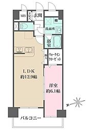 パークフラッツ日本橋馬喰町 1LDKの間取図画像