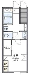 レオパレスグリーンレーベル 1Kの間取図画像