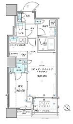 パークタワー勝どきサウス 17階1LDKの間取り