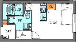 ＬＵＯＲＥ文京本駒込 5階ワンルームの間取り