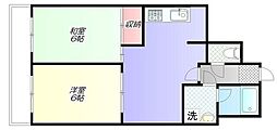 パークヒル西新井 2DKの間取図画像