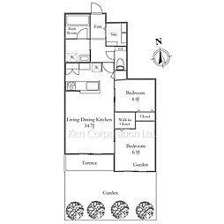 ルーエ新中野 2LDKの間取図画像