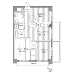 モリノフラット 3DKの間取図画像