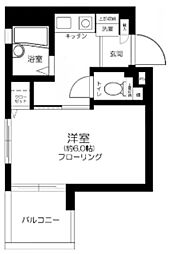 ロワール島津山南 1Kの間取図画像