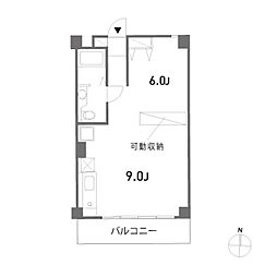 CREST 2階ワンルームの間取り