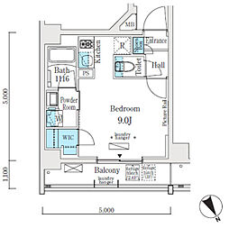 ソラニテ馬込 3階ワンルームの間取り