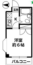 KSGマリンオークラ 1Kの間取図画像