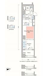 アーバネックス日本橋馬喰町 1LDKの間取図画像