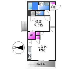 カーサフェリーチェ 1LDKの間取図画像