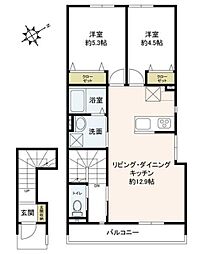 Ｌｉｌｙ津田沼 2階2LDKの間取り