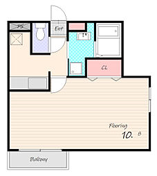 ラフィーネ 1階1Kの間取り