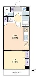 ランデージ津田沼 3階1LDKの間取り