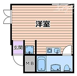 CINQ APARTMENT 5階ワンルームの間取り
