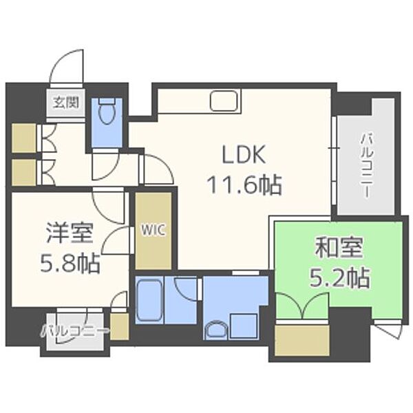 レジディア西新 1011｜福岡県福岡市早良区西新４丁目(賃貸マンション2LDK・10階・58.39㎡)の写真 その2