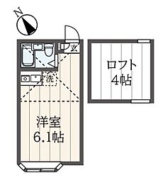 ユナイトステージ井土ヶ谷カンパネルラ ワンルームの間取図画像