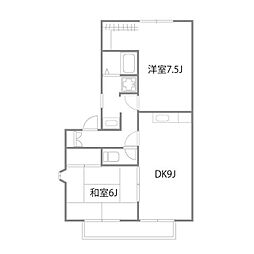 フレマリール桜ヶ丘Ｂ 2階2DKの間取り