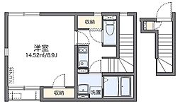 レオネクストヘリオス ハウス 2階1Kの間取り