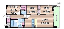 スプランディッド大阪NAMBA LINE 2SLDKの間取図画像
