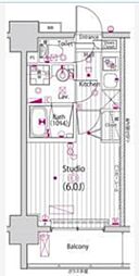 JR山手線 五反田駅 徒歩5分の賃貸マンション 5階1Kの間取り