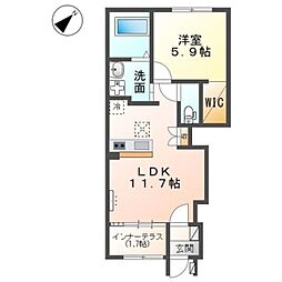 仮）取手市上高井379新築アパート 1階1LDKの間取り