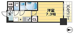 セオリー神戸クレール 1Kの間取図画像