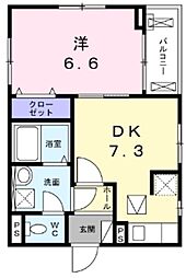 フィオーレ 1階1DKの間取り