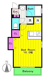 コート・デ・プリマベーラB ワンルームの間取図画像
