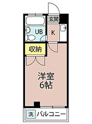 ウィンカームネス 1Kの間取図画像