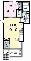 ミルト 1LDKの間取図画像