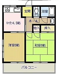マンション南松戸 2DKの間取図画像