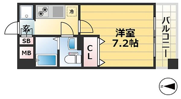 リアンジェ兵庫本町 ｜兵庫県神戸市兵庫区本町１丁目(賃貸マンション1K・8階・24.48㎡)の写真 その2