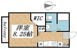 JR中央線 三鷹駅 徒歩25分の賃貸アパート 1階1Kの間取り