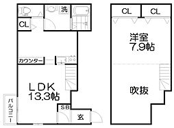 50 1LDKの間取図画像