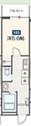MELLAS相模原 1Kの間取図画像