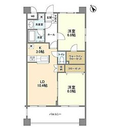 サンハイム鶴見B 2LDKの間取図画像