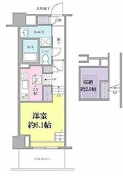 キーヌ・ブラン 1Kの間取図画像