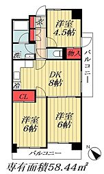 アーバンパーク行徳 3DKの間取図画像