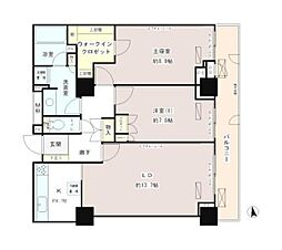 パーク・アヴェニュー神南 2LDKの間取図画像