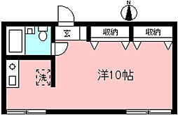 メゾンシェリ 1階ワンルームの間取り