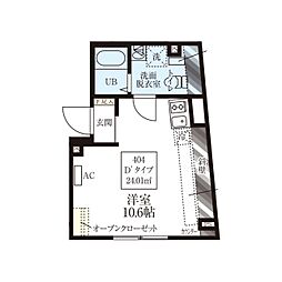 レピュア豊島園レジデンス 4階ワンルームの間取り