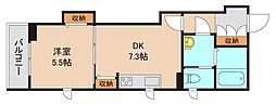 ルピナス市川 1DKの間取図画像